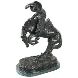 Bronze Rattlesnake Sculpture by Remington