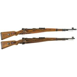 Two 98K Bolt Action Rifles -A) Mauser "byf/42" Code NATO Conversion Rifle