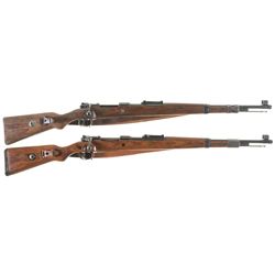 Two German K98 Bolt Action Rifles -A) Mauser 41 dated "ar" Code K98 Rifle