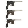 Image 2 : Three Mauser Small Ring Broomhandle Semi-Automatic Pistols -A) Mauser Broomhandle Pistol