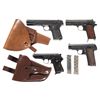 Image 1 : Four European Semi-Automatic Pistols -A) Husqvarna Model 1907 Pistol with Holster and Two Extra Maga