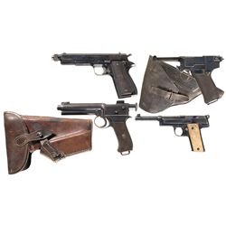 Four Semi-Automatic Pistols -A) Scarce Spanish Civil War Production Isard Pistol, Serial Number 64