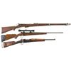 Image 1 : Three Bolt Action European Military Long Guns -A) Schmidt Rubin Model 1896/11 Bolt Action Rifle
