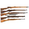 Image 1 : Five  European Bolt Action Rifles -A) Swiss Model 1911 Straight Pull Rifle