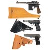 Image 1 : Three Semi-Automatic Pistols -A) Shansei Arsenal Style Broomhandle Pistol with Stock Holster