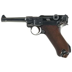 DWM 1917 Dated Luger Semi-Automatic Pistol with Unit Marking and Matching Serialized Magazine