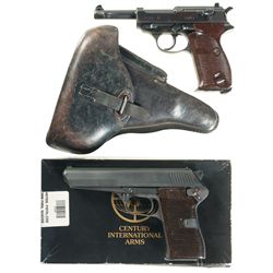 Two Semi-Automatic Pistols -A) World War II Walther "ac/43" Code P38 Pistol with 1943 Dated Holster