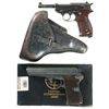 Image 1 : Two Semi-Automatic Pistols -A) World War II Walther "ac/43" Code P38 Pistol with 1943 Dated Holster