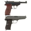 Image 2 : Two European Semi-Automatic Pistols -A) Spreewerke "cyq" P38 Pistol with Holster and Extra Magazine