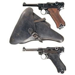 Two Luger Semi-Automatic Pistols -A) Mauser S/42 Code 1937 Dated Luger Pistol with Holster