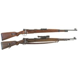 Two World War II Model 98 Bolt Action Rifles -A) Steyr "bnz/44" Code 98K Rifle
