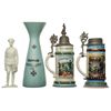 Image 1 : Four German Porcelain Items, including a "SS/Allach" Marked Statuette