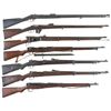 Image 1 : Seven Military Bolt Action Rifles -A) Amberg Model 71 Rifle