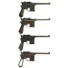 Image 2 : Four Mauser Small Ring Broomhandle Semi-Automatic Pistols -A) Mauser Broomhandle Pistol
