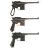 Image 2 : Three Mauser Broomhandle Semi-Automatic Pistols -A) Mauser Small Ring Broomhandle Pistol