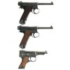 Image 3 : Collector's Lot of Three World War II Japanese Semi-Automatic Pistols -A) Japanese Type 14 Pistol wi