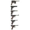 Image 2 : Six Semi-Automatic Pistols -A) Mauser "Bolo" Broomhandle Pistol