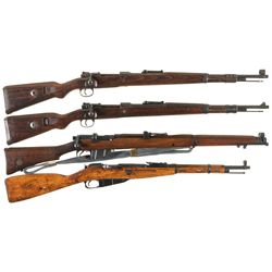 Four Military Bolt Action Rifles -A) Nazi bcd Code 43 Dated Mauser Model 98 Rifle