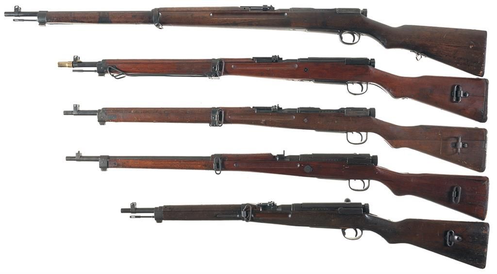 Five World War Ii Japanese Bolt Action Long Arms A Kokura Arsenal Type 38 Rifle Five World War Ii Japanese Bolt Action Long Arms A Kokura Arsenal Type 38 Rifle
