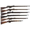 Image 1 : Six Bolt Action Rifles -A) Italian Vetterli Bolt Action Rifle