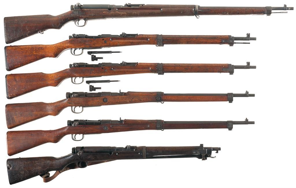 Six World War II Japanese Bolt Action Military Rifles A) Kokura Type