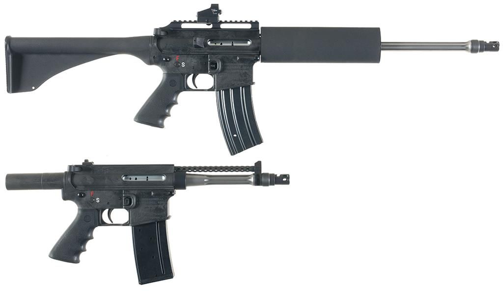 Two Carbon Fiber SemiAutomatic Firearms A) Professional Ordnance Carbon15 Rifle with Holographic