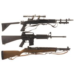 Three Semi-Automatic Long Guns -A) Ruger Mini-14 Rifle with Scope and Laser Sight