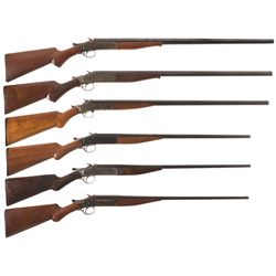 Collector's Lot of Six Iver Johnson Manufactured Single Shot Shotguns -A) Iver Johnson Champion Shot