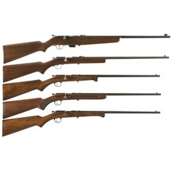 Collector's Lot of Five Iver Johnson Bolt Action Rifles -A) Unmarked Iver Johnson Repeating Rifle