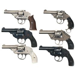 Six Double Action Top Break Revolvers -A) Iver Johnson Safety Automatic Revolver