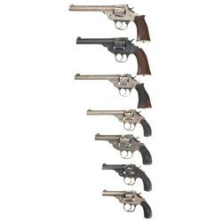 Collector's Lot of Seven Iver Johnson Double Action Top Break Revolvers -A) Iver Johnson Safety Auto