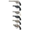 Image 1 : Six Double Action Top Break Hammerless Revolvers -A) Iver Johnson Safety Automatic Revolver