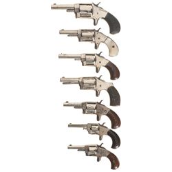 Collector's Lot of Seven Antique Iver Johnson Spur Trigger Revolvers -A) Iver Johnson Smoker Revolve