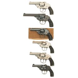 Six Double Action Revolvers -A) Iver Johnson Safety Hammerless Revolver