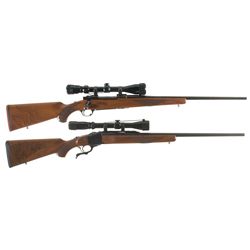 Two Scoped Ruger Rifles -A) Ruger M77 Bolt Action Rifle
