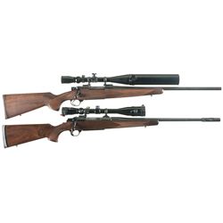 Two Bolt Action Rifles with Scopes -A) Marlin Model MR-7 Rifle
