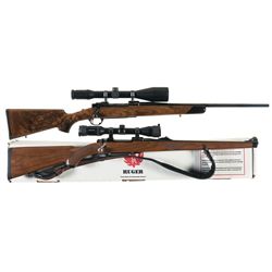 Two Scoped Ruger Bolt Action Long Guns -A) Ruger Model M77 Rifle