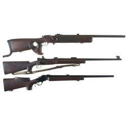 Three Rifles -A) Unmarked Single Shot Bolt Action Rifle