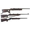 Image 1 : Three Rifles -A) Unmarked Single Shot Bolt Action Rifle
