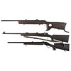 Image 2 : Three Rifles -A) Unmarked Single Shot Bolt Action Rifle