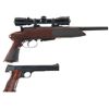 Image 1 : Two Target Pistols -A) Anschutz Exemplar Bolt Action Pistol with Scope