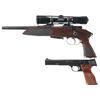 Image 2 : Two Target Pistols -A) Anschutz Exemplar Bolt Action Pistol with Scope