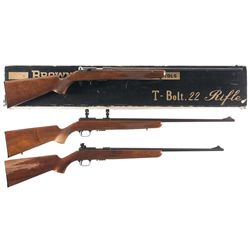 Three Belgian Browning T-Bolt Bolt Action Rifles -A) Browning T-Bolt Deluxe Rifle with Box