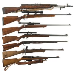Seven Long Guns -A) Russian SKS Semi-Automatic Rifle with Bayonet and Extra Magazines