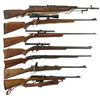 Image 1 : Seven Long Guns -A) Russian SKS Semi-Automatic Rifle with Bayonet and Extra Magazines