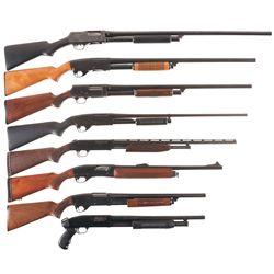 Eight American Shotguns -A) Western Field Slide Action Shotgun