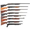 Image 1 : Eight American Shotguns -A) Western Field Slide Action Shotgun