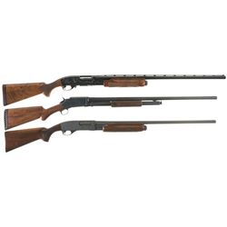 Three Slide Action Shotguns -A) Engraved Remington 870 All American Trap Shotgun