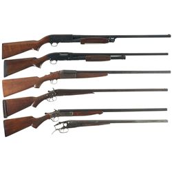 Six Shotguns -A) Ithaca Model 37 Featherlight Slide Action Shotgun