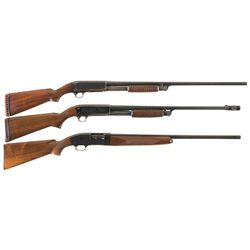 Three Shotguns -A) Remington Model 17 Slide Action Shotgun